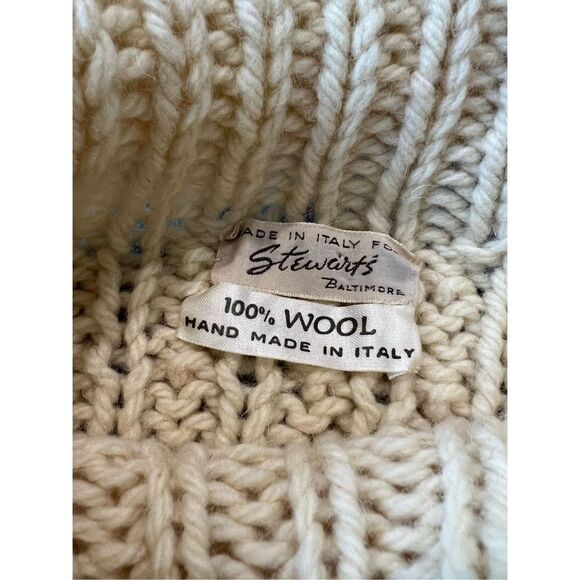 Vintage made in Italy for Stewart’s Baltimore cream wool sweater size S - Picture 5 of 8